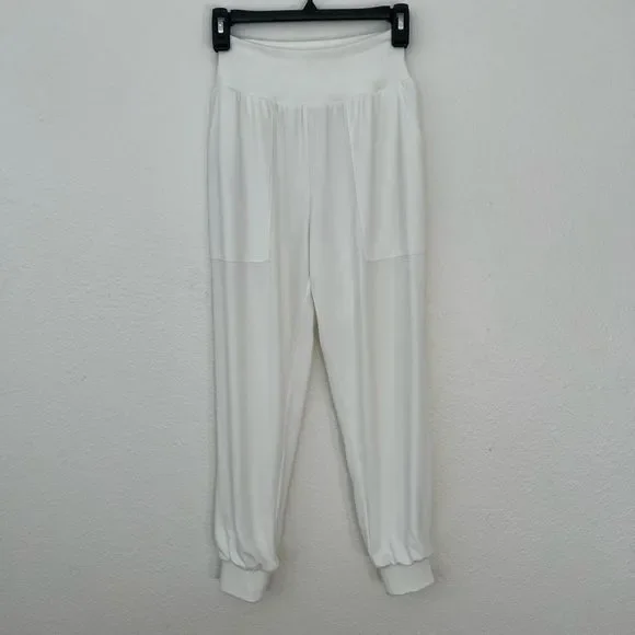 Cinq a Sept 5a7 Jogger Dress Pants XS High Waist Sheer Lined Off White $265